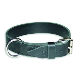 Lederhalsband schwarz 65cm, 30mm