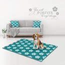 Matdox -  PET ISOFLOOR SX FLOWERS Petrol/Weiß 150 X...